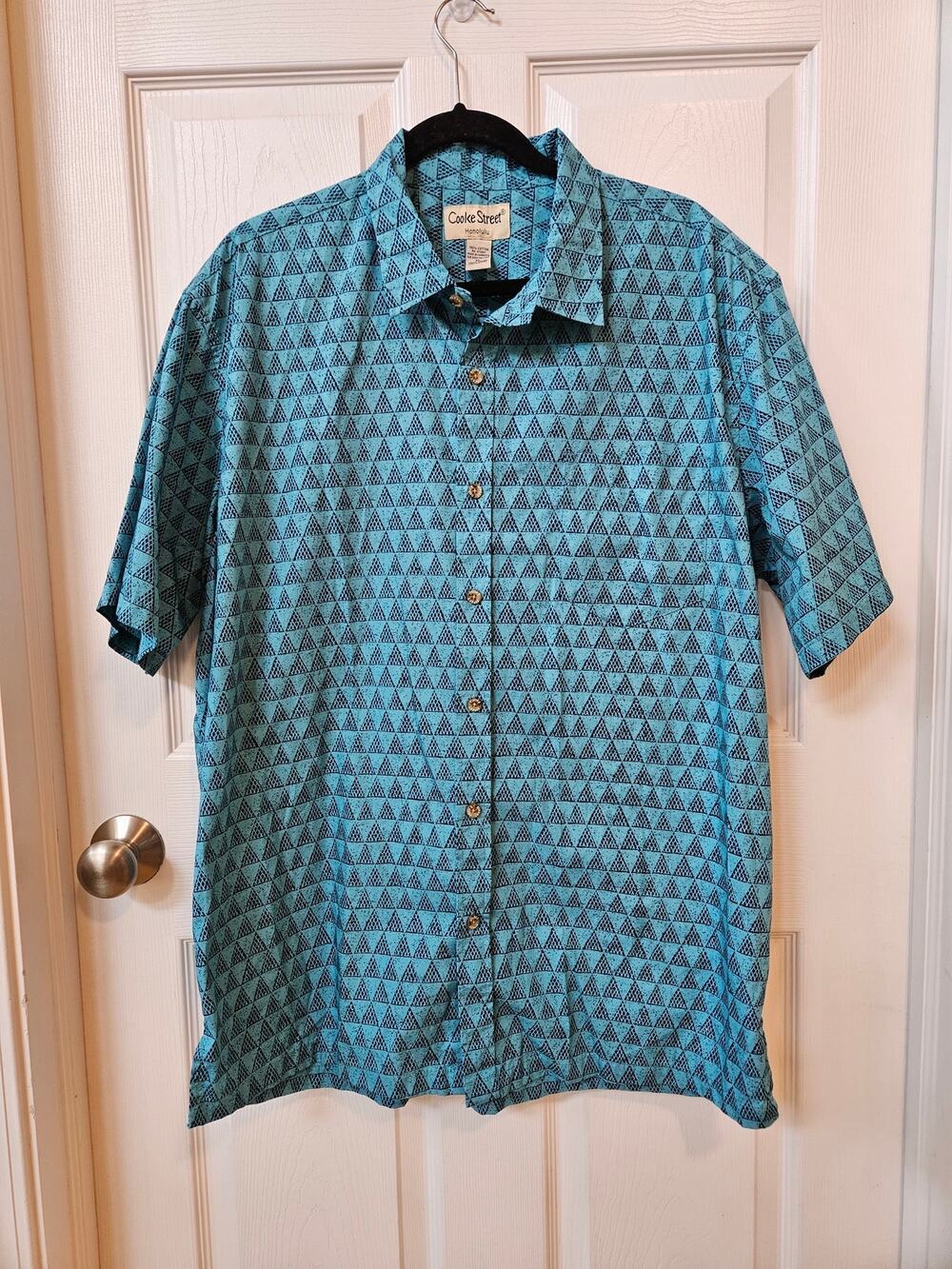 Cooke Street Honolulu Hawaiian Shirt Mens XL Geometric Print Aloha Camp Shirt